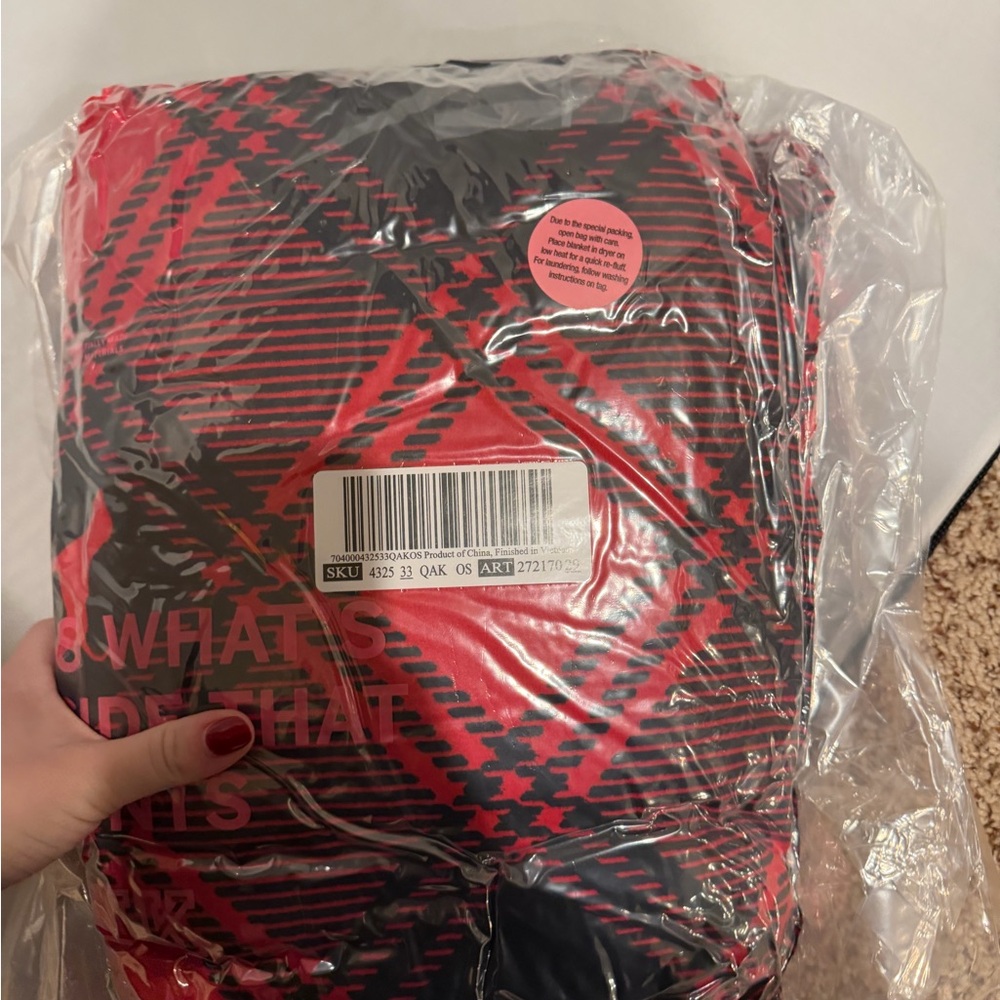 Red and Black Plaid Blanket from Victoria secret NWT